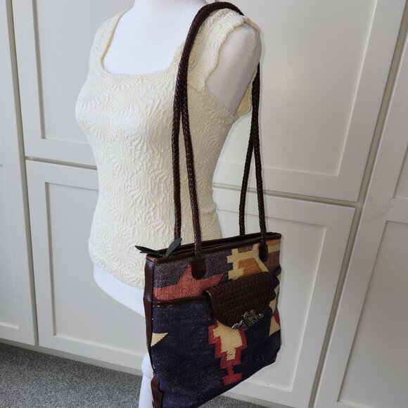 Legacy Chicago Aztec Southwestern Woven Tapestry Shoulder Bag Boho Cowgirl - Picture 4 of 12